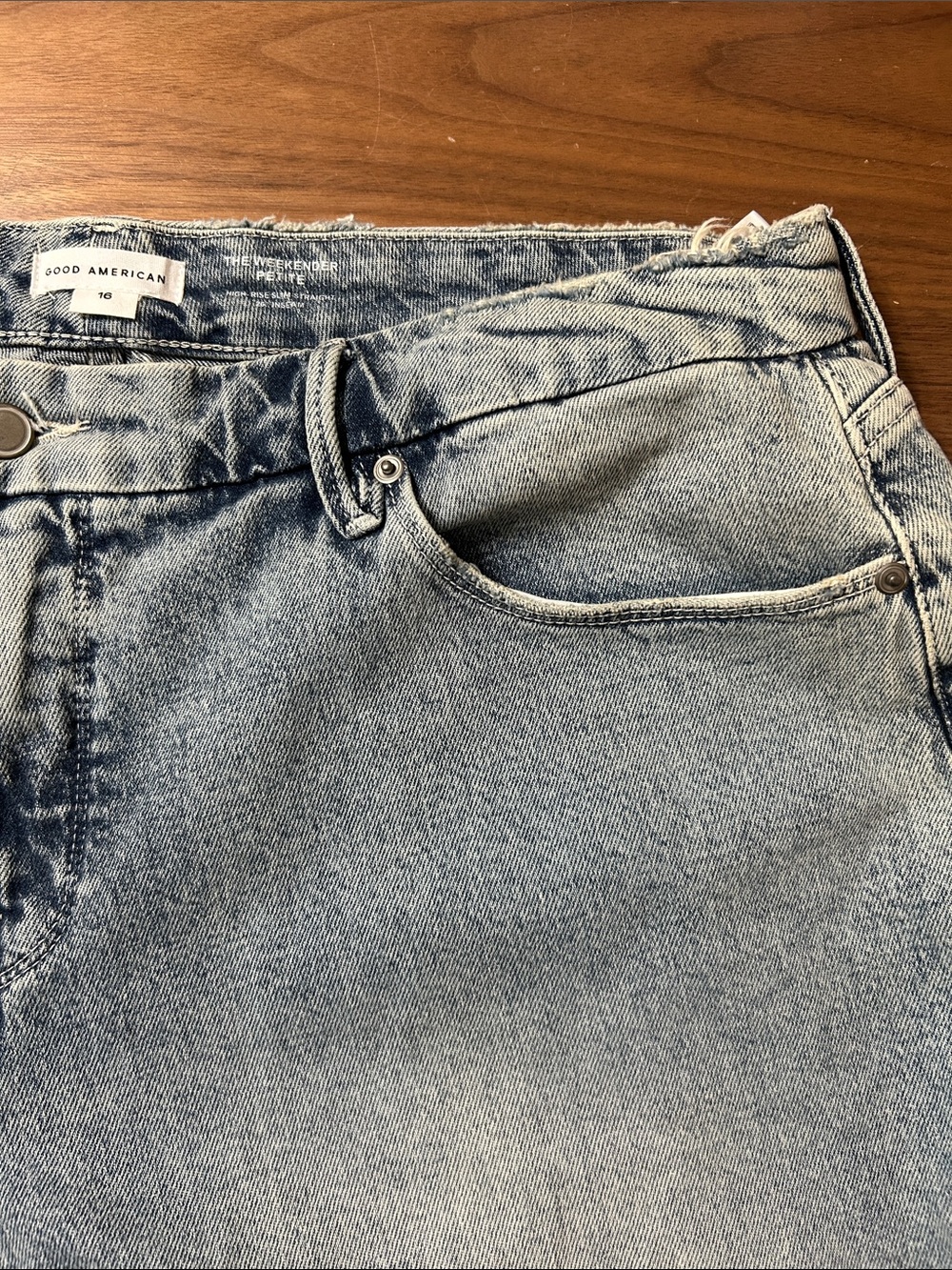Good American The Weekender Petite High Rise Slim Straight Jeans Size 16 - Picture 6 of 10